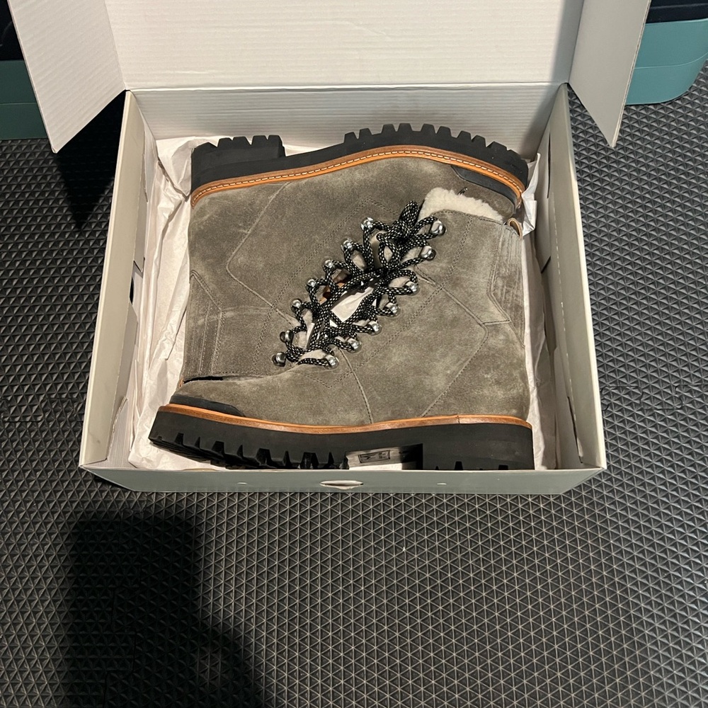 Marc Fisher Izzie Gray Lace Up Boots